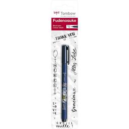 Tombow Brush Pen Fudenosuke Hard Tip Black Single Pen