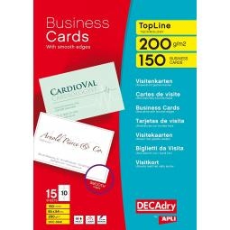 DECAdry TopLine Business Card Straight Corner 85x54mm 10 Per Sheet 200gsm White (Pack 150) - OCC3342