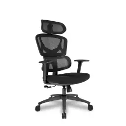 Nautilus Designs Trinity High Back Ergonomic Mesh Executive Office Chair With Lumbar Support Adjustable Headrest and Arms Black - BCM/K470/BK