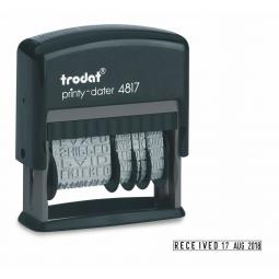 Trodat Printy 4817 Self Inking Word and Date Stamp Black Ink 80361