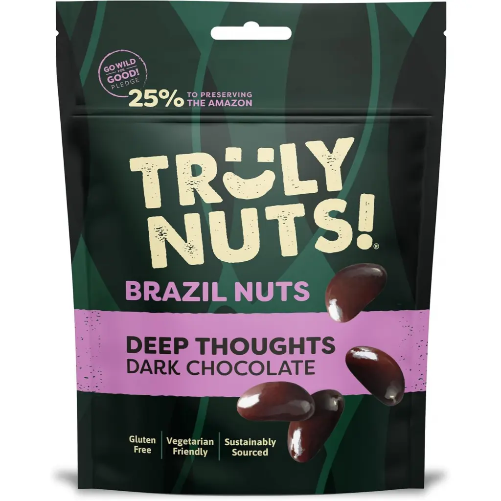 Truly Nuts Dark Chocolate Brazil Nuts One Tree planted for every purchase  (Bag 120g) - 0401371