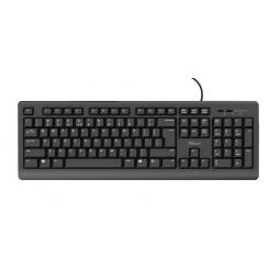 Trust Primo UK QWERTY English USB 2.0 Wired Full Size Keyboard Black Silent Keys Spill Resistant Design 1.8m Cable Length