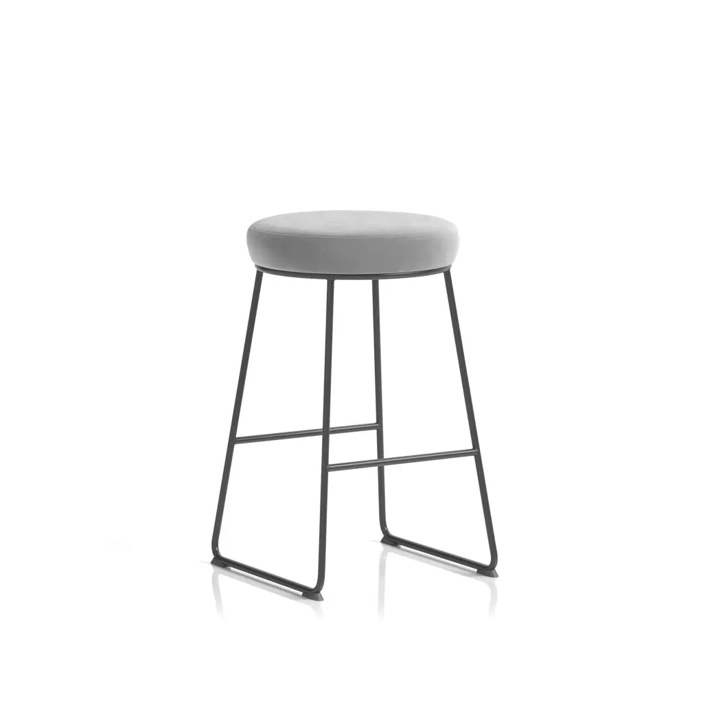 Dynamic Turin Stool With Black Frame and Grey Seat - OP000328