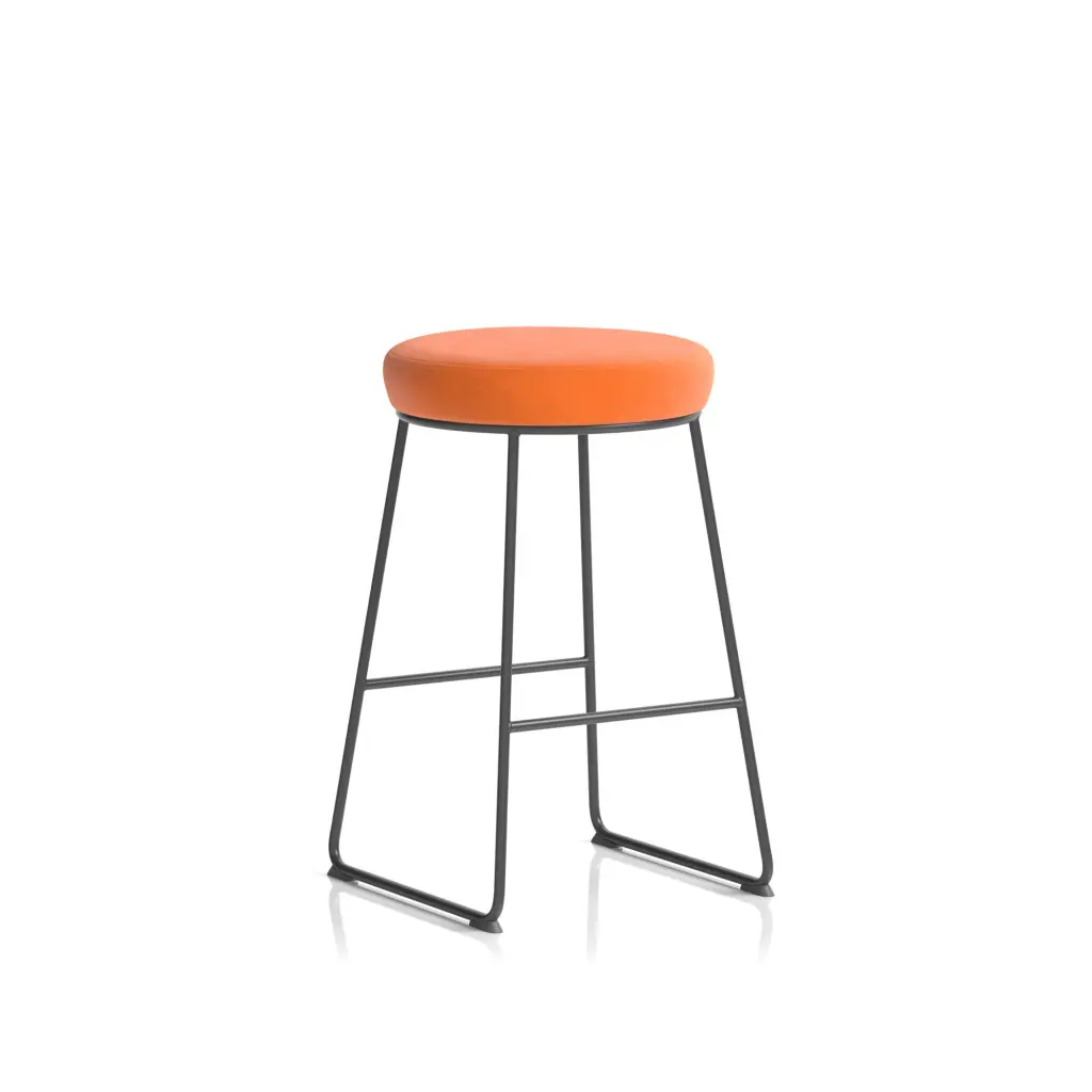 Dynamic Turin Stool With Black Frame and Burnt Orange Seat - OP000329