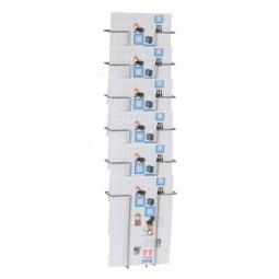 Twinco A4 Wall Literature Holder 6 Compartments Silver 5140-8