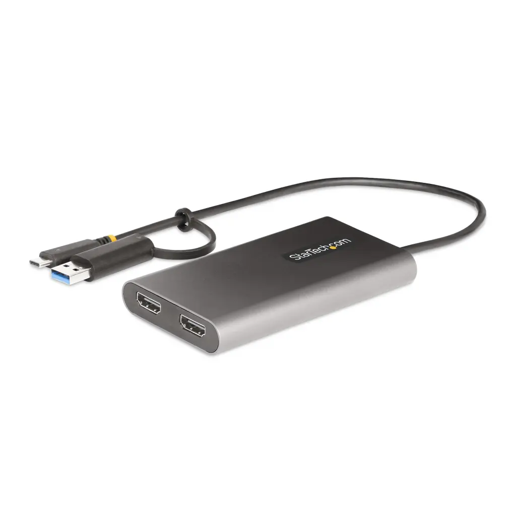 StarTech.com USB-C to Dual-HDMI Adapter USB-C or A to 2x HDMI 4K 60Hz 100W Power Delivery Pass-Through