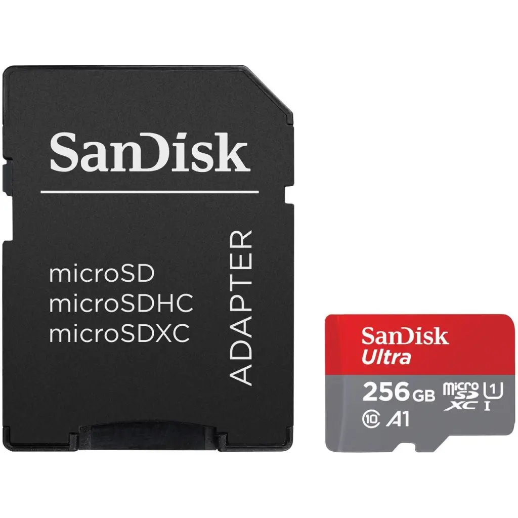 SanDisk Ultra 256GB UHS-I Class 10 MicroSDXC Memory Card and Adapter