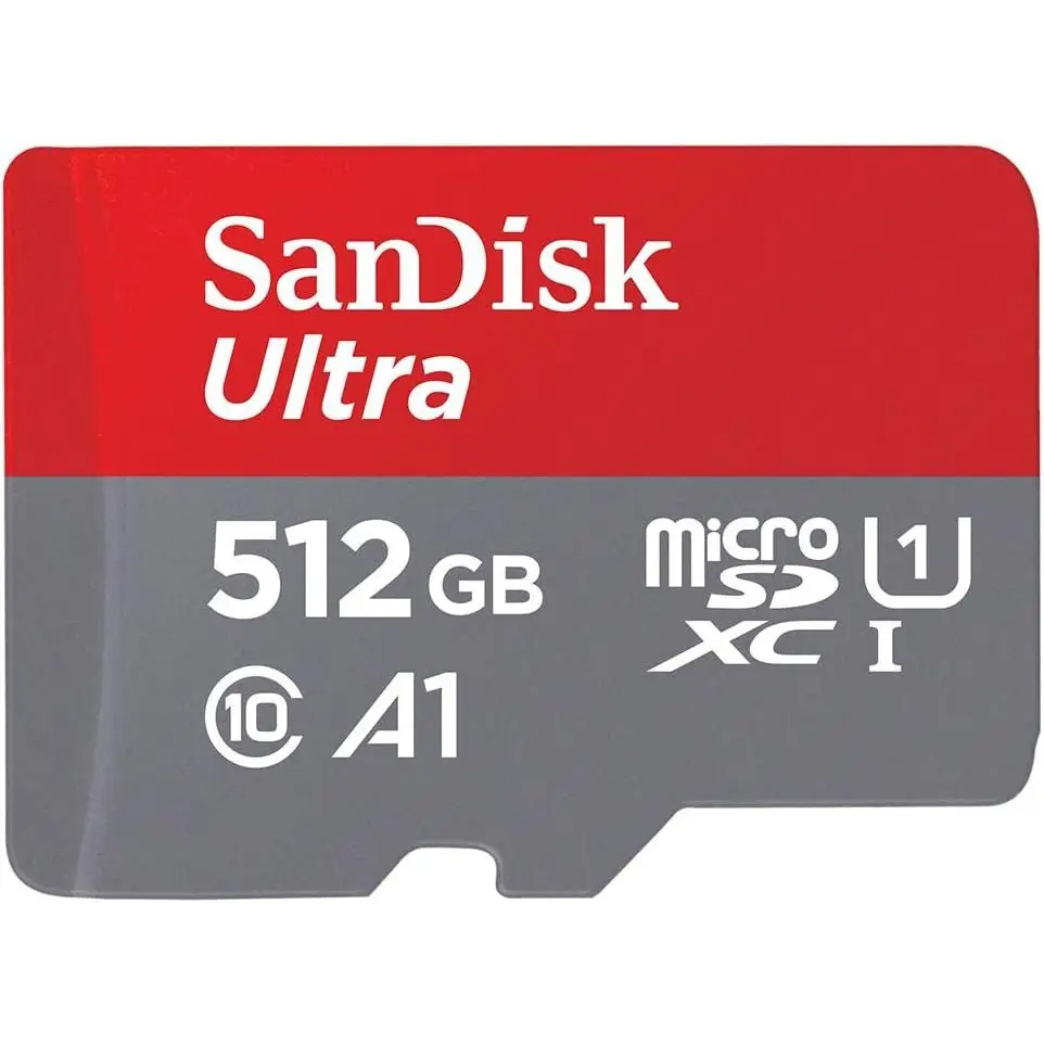 SanDisk Ultra 512GB MicroSDXC UHS-I Class 10 Memory Card and Adapter