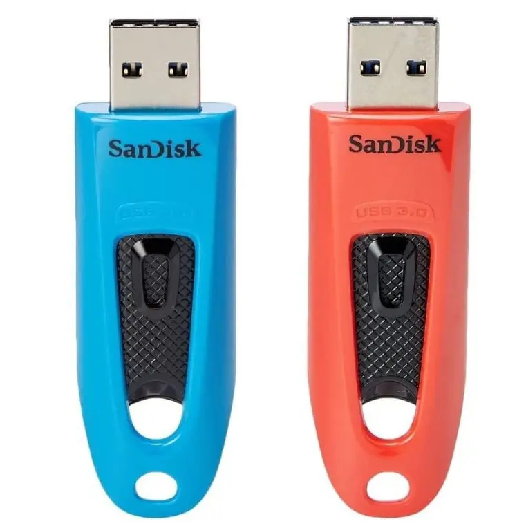 SanDisk Ultra 64GB USB 3.0 Flash Drive Twin Pack Blue and Red