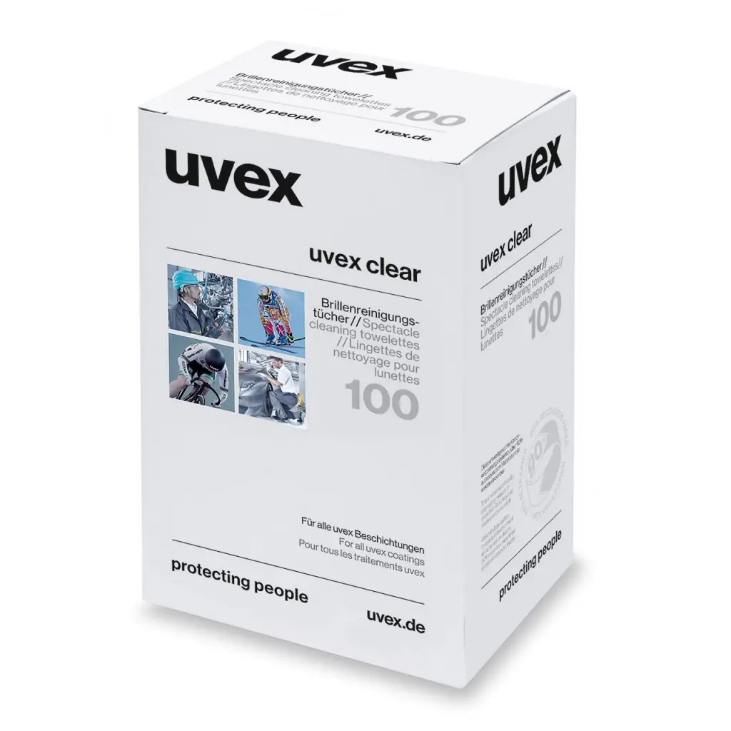 Uvex Cleaning Towelettes Moist Silicone Free Towelettes individual Wrapped (Pack 100) - UV9963005