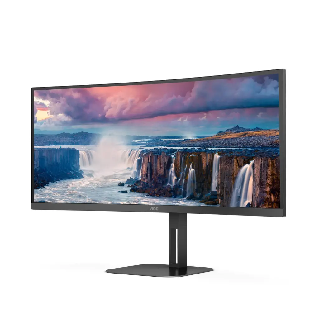 AOC V5 34 Inch 3440 x 1440 Pixels Wide Quad HD VA Panel FreeSync HDMI DisplayPort USB-C Curved Monitor