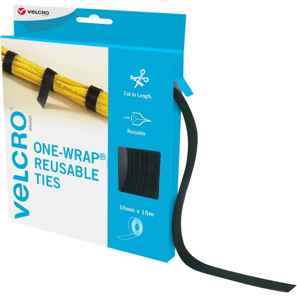 VELCRO OneWrap Reusable Ties BK 10mmx15m - 11808