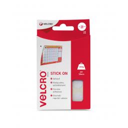 VELCRO White Stick On Coins 16mm 16 Sets