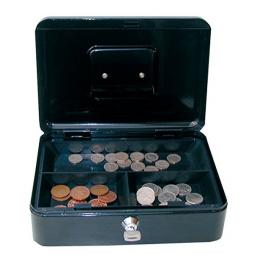 ValueX 10 Inch Key Lock Metal Cash Box Black