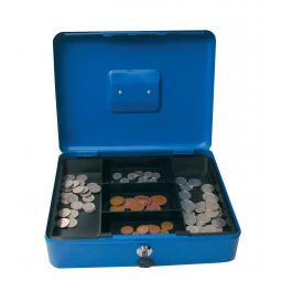 ValueX 10 Inch Key lock Metal Cash Box Blue