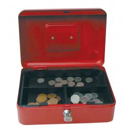 ValueX 10 Inch Key lock Metal Cash Box Red