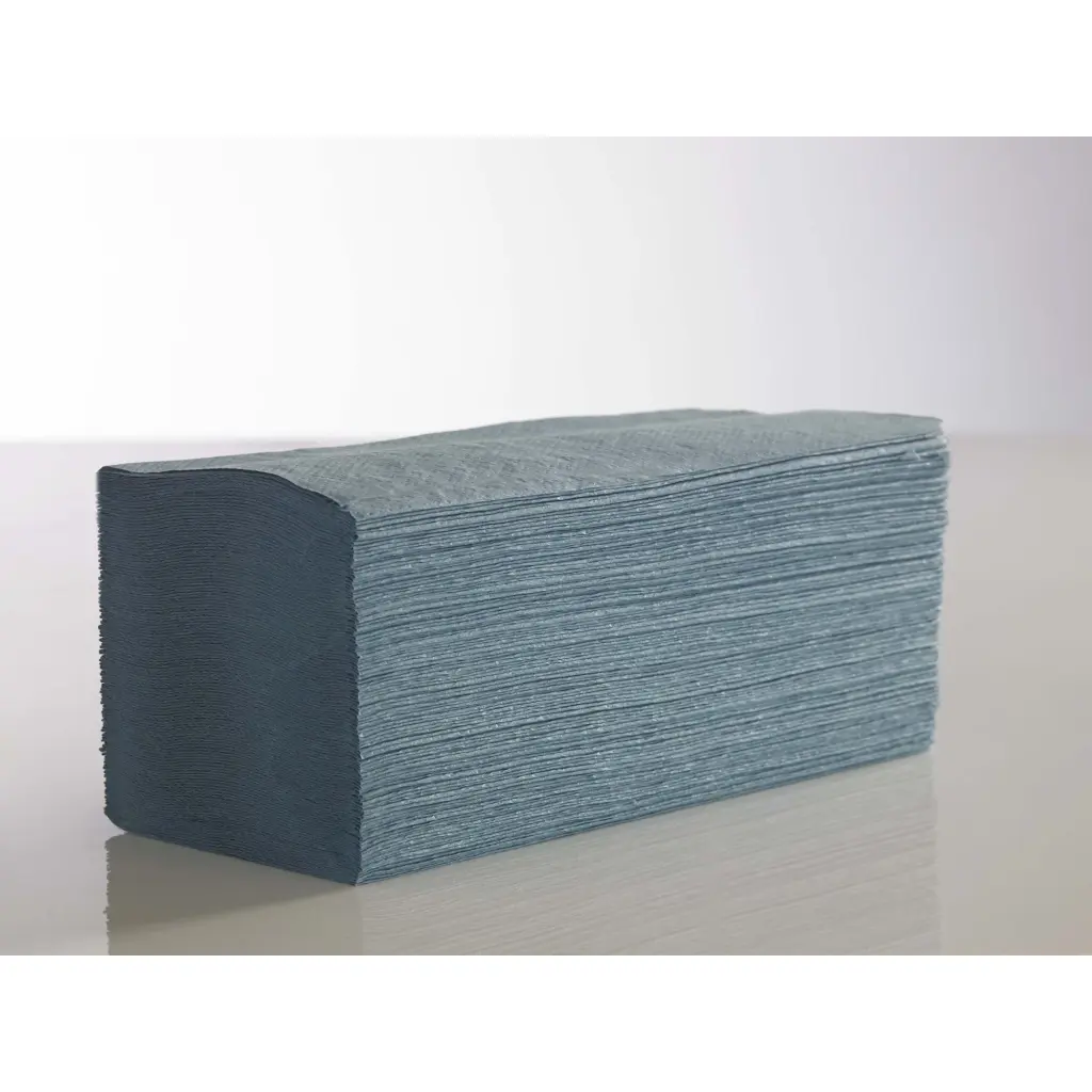 ValueX Interfold Towel 1 Ply 100% Recycled Sleeves 250 x 20 Blue (Pack 5000 Sheets) - IFB5000