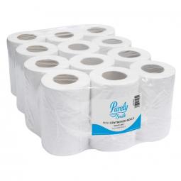 ValueX Mini Centre Feed Roll 2 Ply 60m White Pack 12 PS1204
