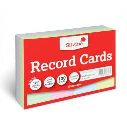 ValueX Record Card 152x102mm Ruled Assorted Pack 100