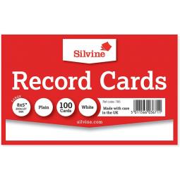 ValueX Record Card 203x127mmPlain White Pack 100