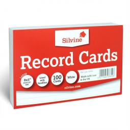 ValueX Record Card 203x127mm Ruled White PacK100