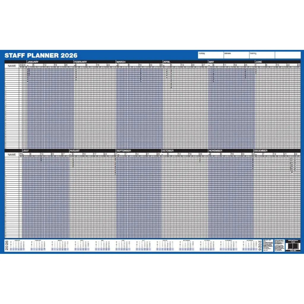 ValueX Staff Year Planner Unmounted 2026 - SPU