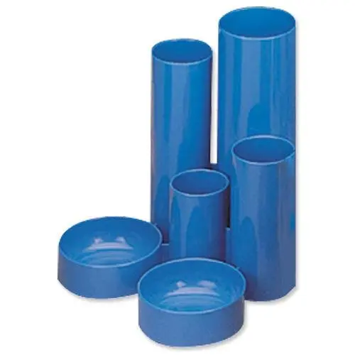 Deflecto Tube Tidy 6 Compartments Blue - CP018YTBLU