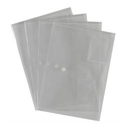 Value A4 Popper Wallets With ID Holder Clear Pack of 5 A4+