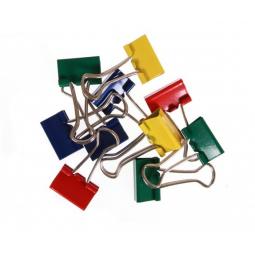 Value Fold Back Clips 19mm Assorted Colour Pack of 50