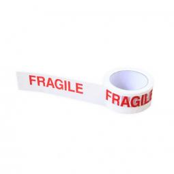 Value Fragile Printed Tape 48mmx66m Red/White Pack of 6