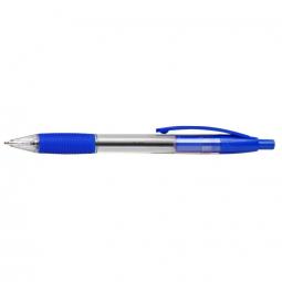 Value Retractable Ball Pen Rubber Grip 0.7mm Blue Pack of 10