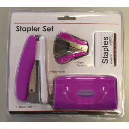 Value Stapler & Punch Set Purple