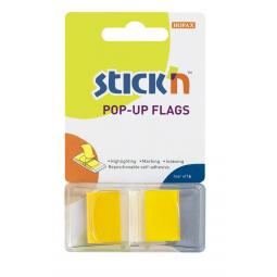Value Stickn Pop-Up Flags 25mm 50 Tabs Yellow 26022