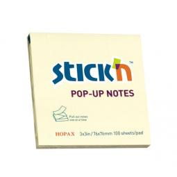 Value Stickn Pop-Up Sticky Notes 76x76mm Yellow Pack of 12