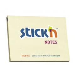 Value Stickn Sticky Notes 76x101mm Pastel Yellow Pack of 12
