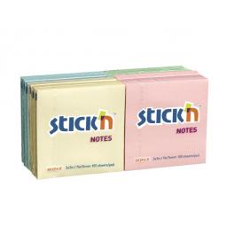 Value Stickn Sticky Notes 76x76mm Assorted Pastel 21328 Pack of 12