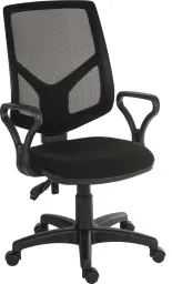 Teknik Office Vanguard Twin Lever Mesh Back Executive Task Operator Office Chair With Loop Arms Black - 6998/0288