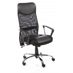 Vegas Executive Chair Black Leather Seat Black Mesh Back Leather Headrest With Arms EX000074