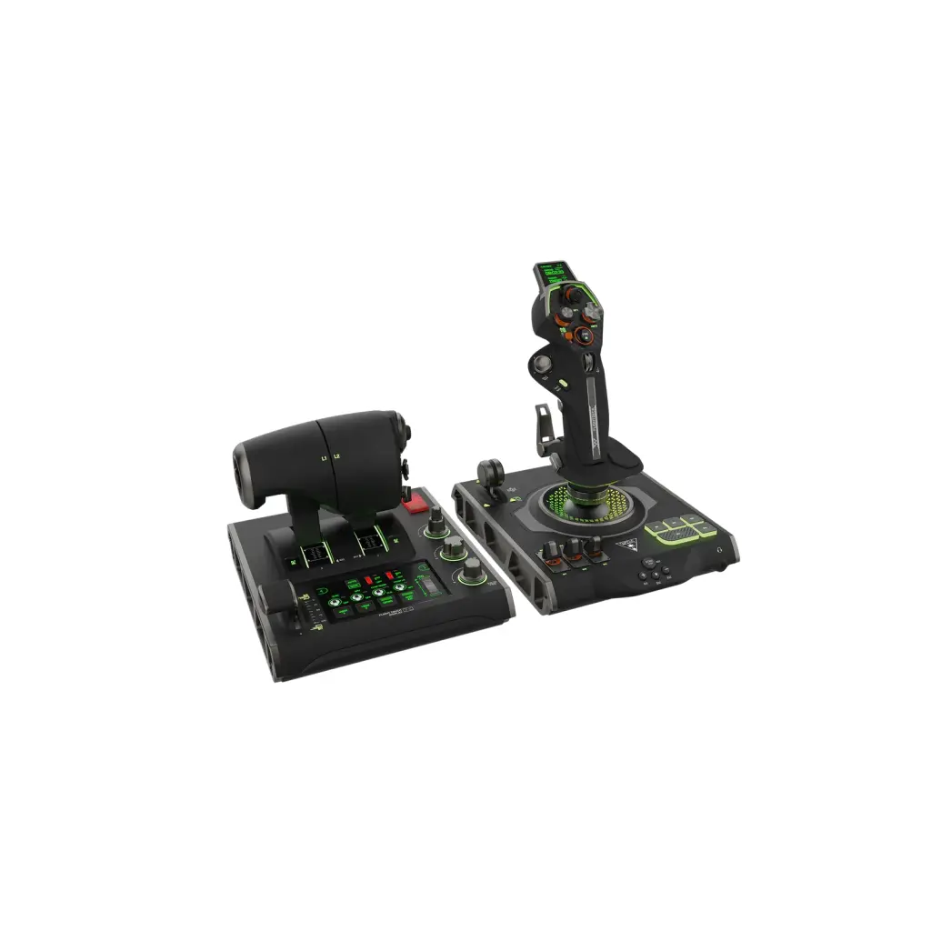 Turtle Beach VelocityOne Black USB Flightstick - Universal HOTAS Simulation Joystick and Throttle with Touch Display