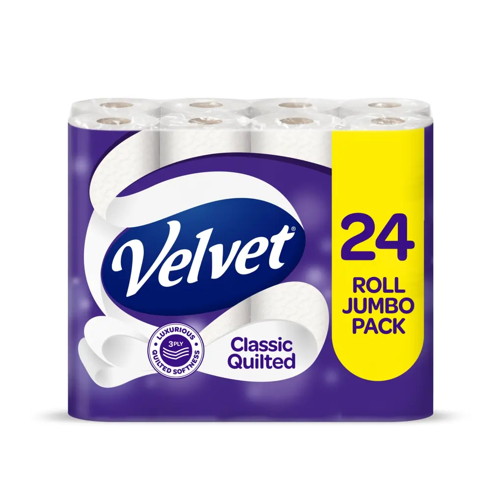 Velvet Classic Quilted 3 Ply Toilet Rolls FSC (Pack 24) - 1102049