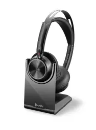 HP Poly Voyager Focus 2 Bluetooth Microsoft Teams Certified USB-A Headset with Charging Stand