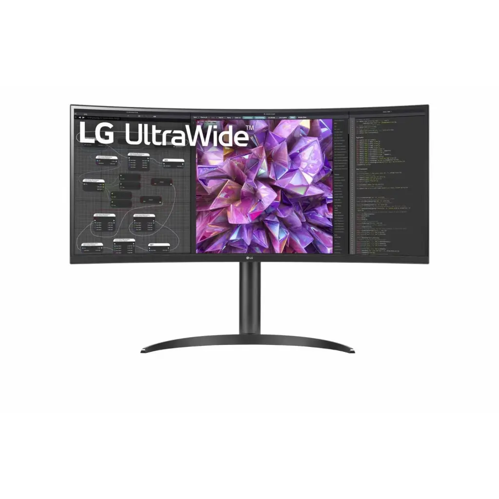 LG 34WQ75C-B 34.1 Inch 3440 x 1440 Pixels UltraWide Quad HD IPS Panel HDMI DisplayPort Curved Monitor