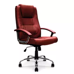 Nautilus Designs Westminster High Back Leather Faced Executive Office Chair With Integral Headrest and Fixed Arms Burgundy - DPA2008ATG/LBY