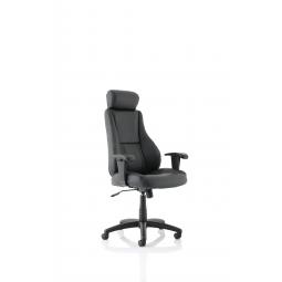 Winsor Black Leather Chair With Headrest EX000213