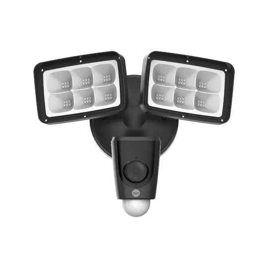 Yale Floodlight Camera - 2000 Lumen Floodlight; 1080 FHD Camera; IP 65 Rated; 110 dB Siren