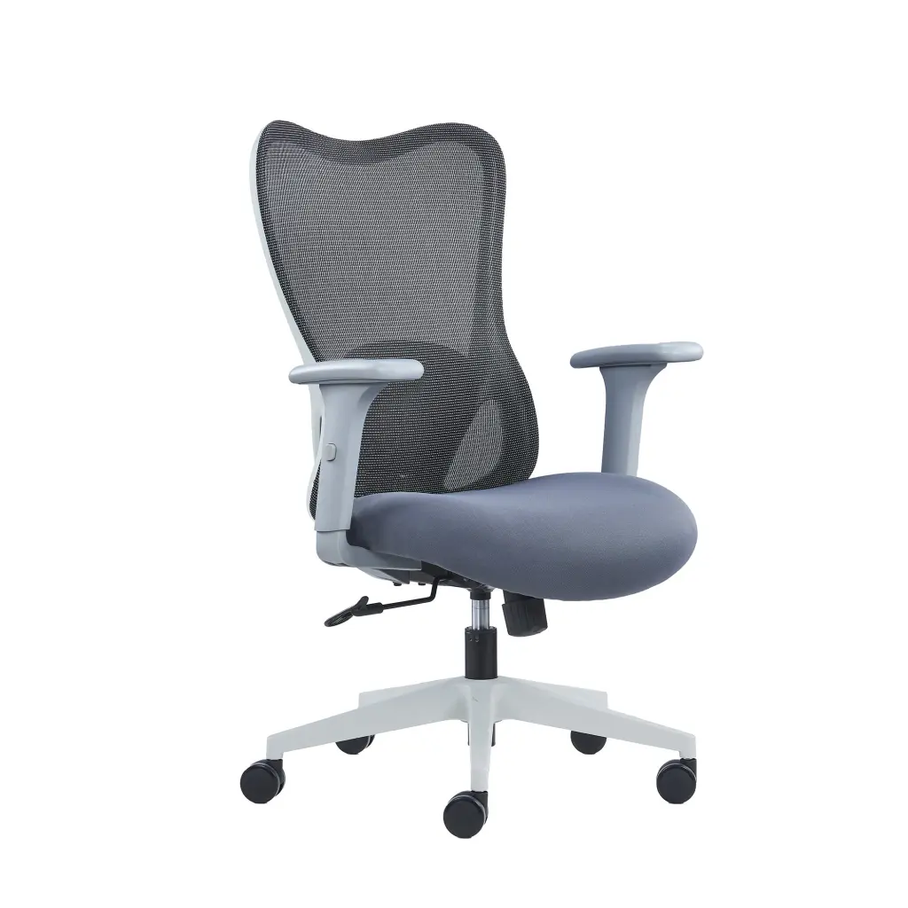 Nautilus Designs Zephyr High Back Mesh Ergonomic Task Operator Office Chair With Height Adjustable Arms Grey - BCM/J375/GY