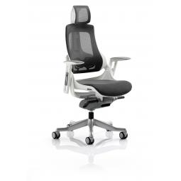 Zure Charcoal Mesh With Arms With Headrest KC0162