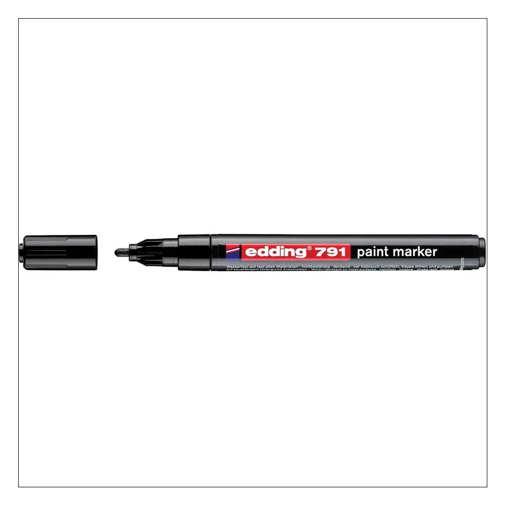 edding 791 Paint Marker Bullet Tip 192mm Line Black (Pack 10) - 4-791001