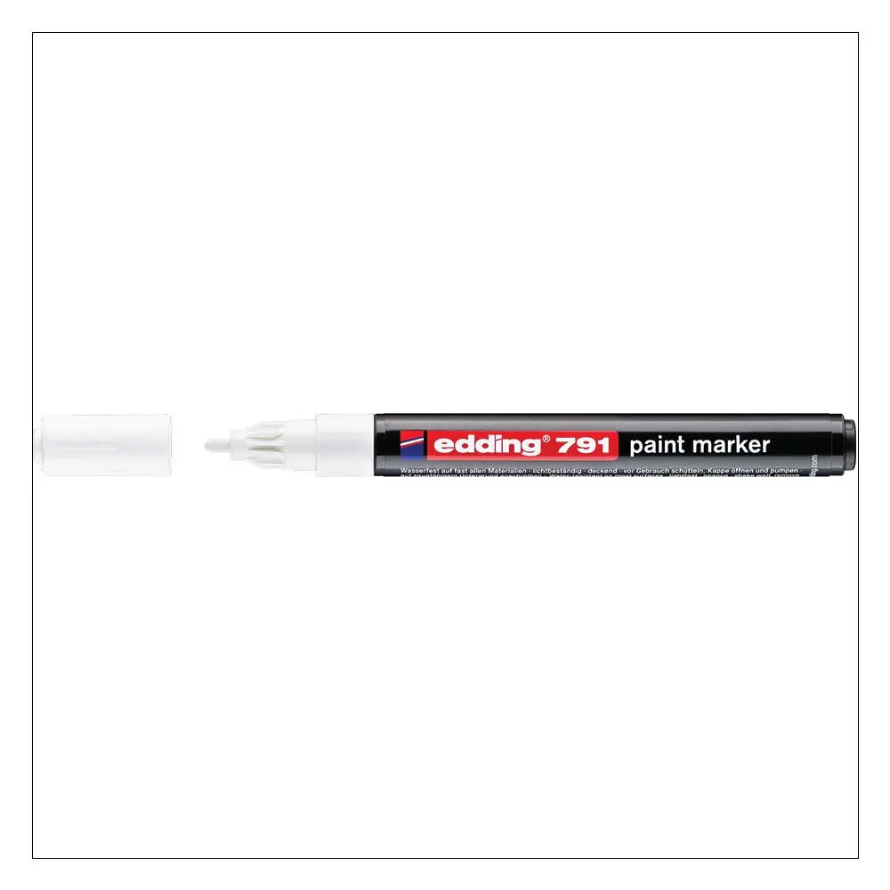 edding 791 Paint Marker Bullet Tip 1-2mm Line White (Pack 10) - 4-791049