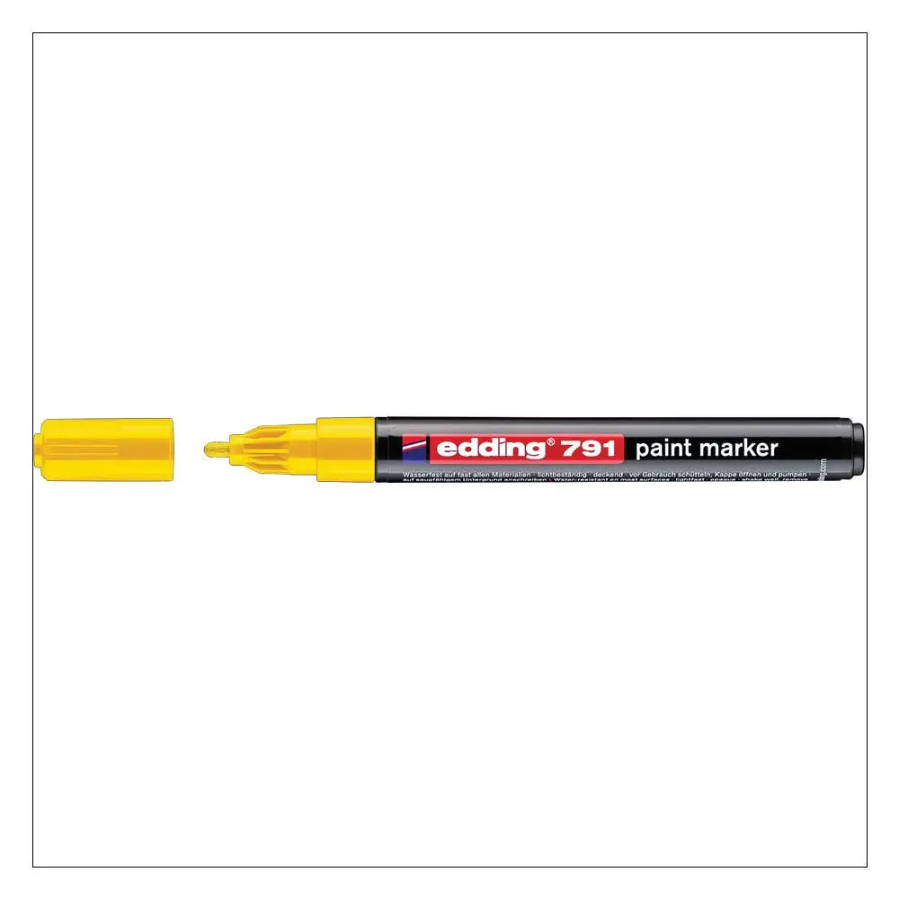 edding 791 Paint Marker Bullet Tip 1-2mm Line Yellow (Pack 10) - 4-791005